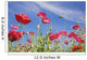 Red Flowers Against Blue Sky Wall Mural