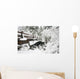 Snowy Pedestrian Bridge Through Forest Wall Mural
