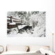 Snowy Pedestrian Bridge Through Forest Wall Mural
