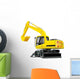 Yellow Construction Excavator Wall Decal