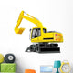 Yellow Construction Excavator Wall Decal
