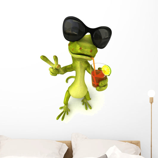 Lizard Vacation Wall Decal