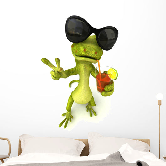Lizard Vacation Wall Decal