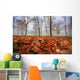 Autumn foliage, trees and fog in November Wall Mural
