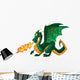 Vector Fabulous Magical Green Fire-spitting Dragon Wall Decal