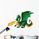 Vector Fabulous Magical Green Fire-spitting Dragon Wall Decal