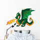 Vector Fabulous Magical Green Fire-spitting Dragon Wall Decal