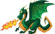 Vector Fabulous Magical Green Fire-spitting Dragon Wall Decal
