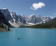 Canoeing On Moraine Lake, Banff National Park Wall Mural
