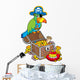 Big Treasure Chest With Pirate Parrot Wall Decal