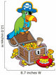 Big Treasure Chest With Pirate Parrot Wall Decal