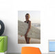 Young Girl With Surfboard Wall Mural