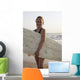 Young Girl With Surfboard Wall Mural
