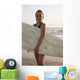 Young Girl With Surfboard Wall Mural