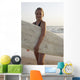 Young Girl With Surfboard Wall Mural