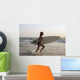 Young Girl With Surfboard Wall Mural