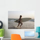 Young Girl With Surfboard Wall Mural