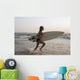 Young Girl With Surfboard Wall Mural