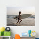 Young Girl With Surfboard Wall Mural