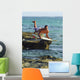 Man Jumping Into The Water On His Surf Board Wall Mural