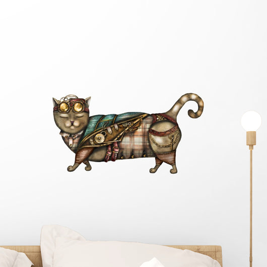 Chill Steam Punk Cat Wall Decal