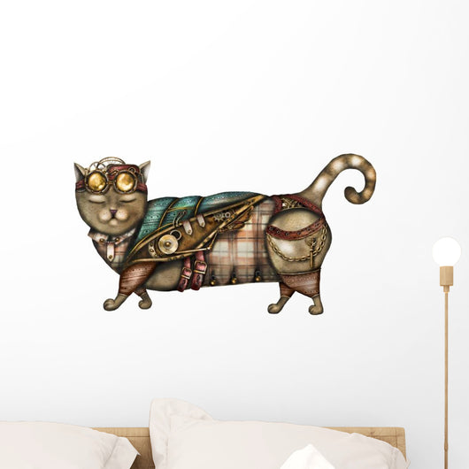 Chill Steam Punk Cat Wall Decal