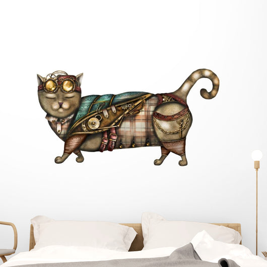Chill Steam Punk Cat Wall Decal