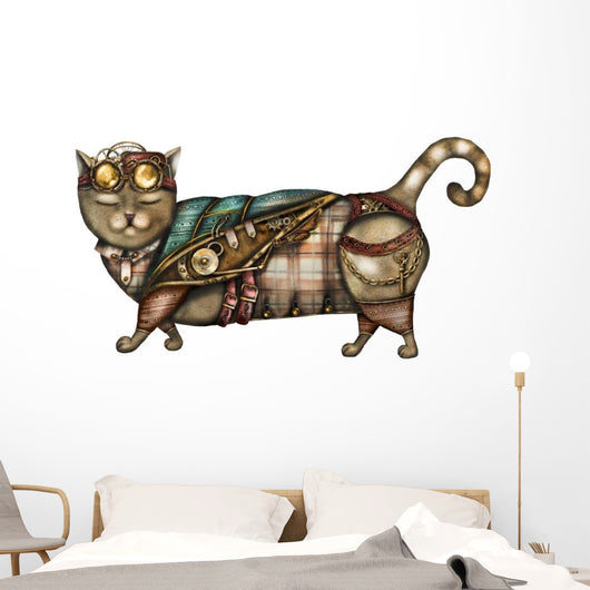 Chill Steam Punk Cat Wall Decal
