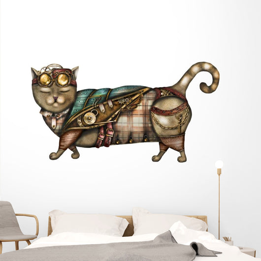 Chill Steam Punk Cat Wall Decal