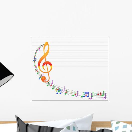 Gee-clef and Music Swirls Wall Mural