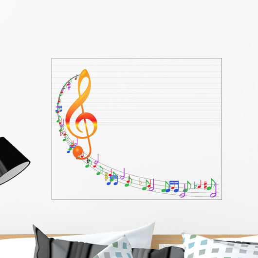 Gee-clef and Music Swirls Wall Mural
