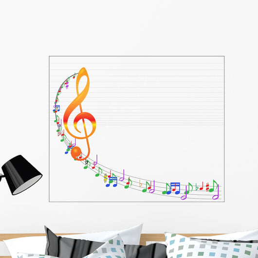 Gee-clef and Music Swirls Wall Mural