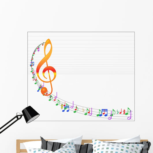 Gee-clef and Music Swirls Wall Mural