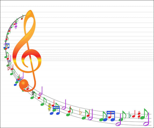 Gee-clef and Music Swirls Wall Mural