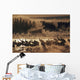 Sandhill Crane Flock On Pond Wall Mural