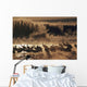 Sandhill Crane Flock On Pond Wall Mural