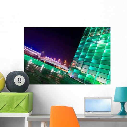 Bright Green Buildings Wall Decal
