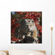 Bobcat Walks Along Branch Through Red Leaves Of A Hawthorn In Autumn Wall Mural