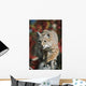 Bobcat Walks Along Branch Through Red Leaves Of A Hawthorn In Autumn Wall Mural