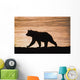 Young Grizzly Bear Walks Along Edge Of Lake At Sunset Wall Mural