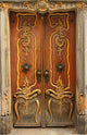 Old door with gold ornaments Wall Mural