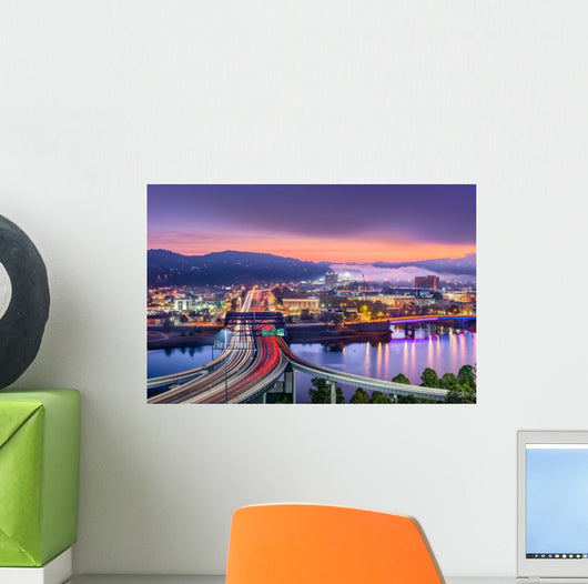 Charleston West Virginia USA Skyline Evening Wall Decal