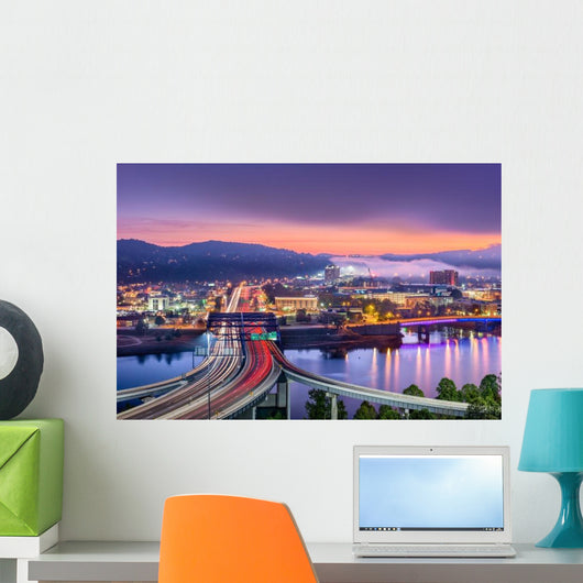 Charleston West Virginia USA Skyline Evening Wall Decal