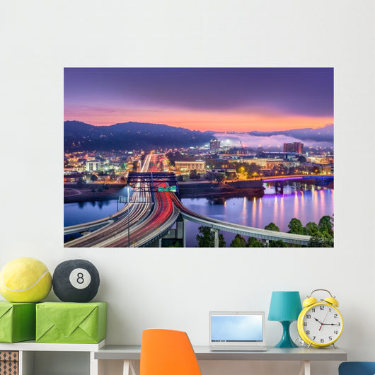 Charleston West Virginia USA Skyline Evening Wall Decal