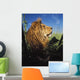 Lion With Big Mane Laying In Tall Green Grass Wall Mural