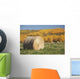 Hay Bale With Autumn Colors, Alberta, Canada Wall Mural