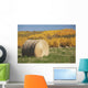 Hay Bale With Autumn Colors, Alberta, Canada Wall Mural