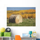 Hay Bale With Autumn Colors, Alberta, Canada Wall Mural