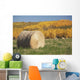 Hay Bale With Autumn Colors, Alberta, Canada Wall Mural
