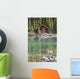 Wooden Cabin Along A Lake Shore Wall Mural